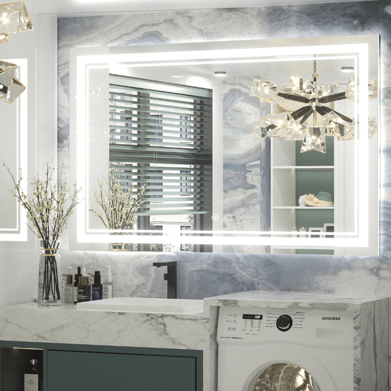 Modern 3-Color Frontlit LED Bathroom Mirror - Ambiance, Practicality, and Contemporary Touch 3000K-4500K-6000K