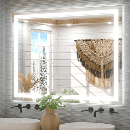 Modern 3-Color Frontlit LED Bathroom Mirror - Ambiance, Practicality, and Contemporary Touch 3000K-4500K-6000K