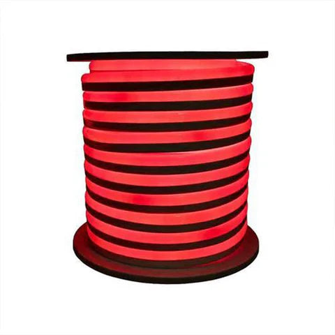 LED Flexible Neon Rope Light - 164 Watt - Red - 120V - 50 Feet - Includes Clips Connectors & AC Powered KIT - IP67 - ETL Listed