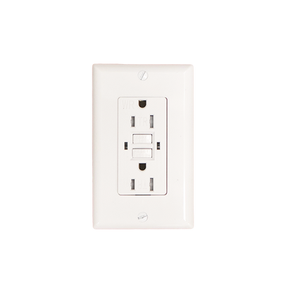20-Amp 125-Volt Tamper-Resistant Outdoor GFCI Duplex Outlet with Back Wire Clamps, Matte White