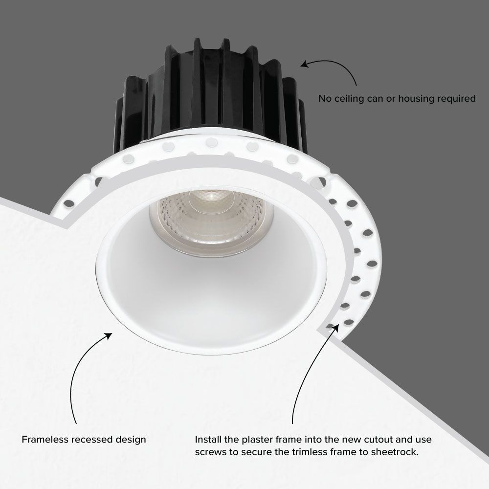 LED Recessed Downlight, 2 Inch, 13W, Selectable CCT, 800 Lumens, 120 VAC