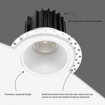 LED Recessed Downlight, 2 Inch, 13W, Selectable CCT, 800 Lumens, 120 VAC