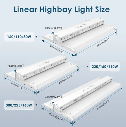 LED Linear High Bay Light, 2ft, 210W, CCT 5000K, 28,350 Lumens, 120-277 VAC