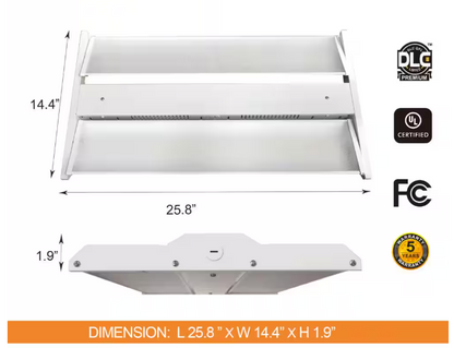 LED High Bay Light, 2.2ft, 220W, CCT 5000K, 29,700 Lumens, 120-277 VAC