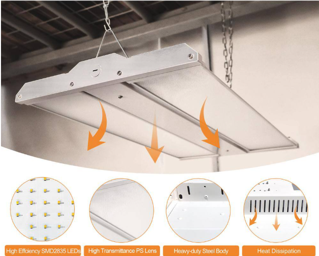 LED High Bay Light, 2.2ft, 220W, CCT 5000K, 29,700 Lumens, 120-277 VAC