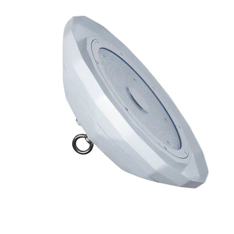 NSF LED UFO High Bay Light - Built-in Microwave Sensor, 200W, 30,000 Lumens, 5000K, 120-277 VAC, Glass Lens