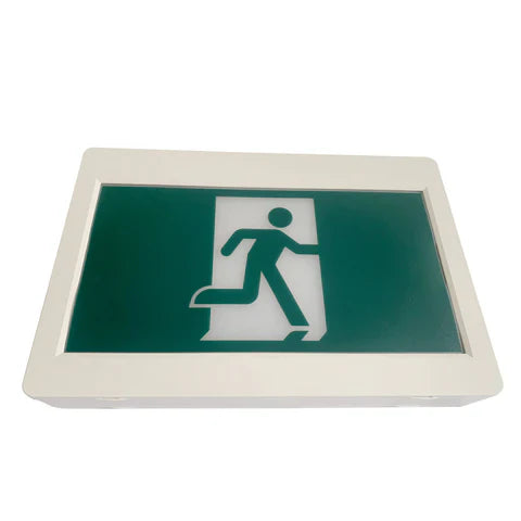 LED Running Man Safety Exit Sign – 3.5W – 6000-7000K – Green – 120-347V – 3.6V 2000mAh Ni-Cd Battery – Single & Double Face – UL Listed
