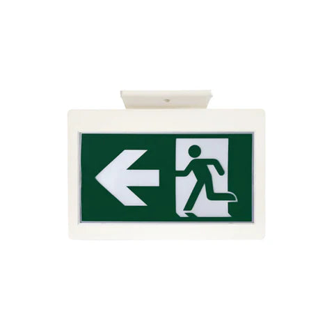 LED Running Man Safety Exit Sign – 3.5W – 6000-7000K – Green – 120-347V – 3.6V 2000mAh Ni-Cd Battery – Single & Double Face – UL Listed
