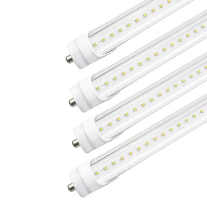 8FT LED T8 Tube - 60W - 7800 Lumens - 6500K Daylight - Striped Lens - Double-Ended Power - ETL Listed