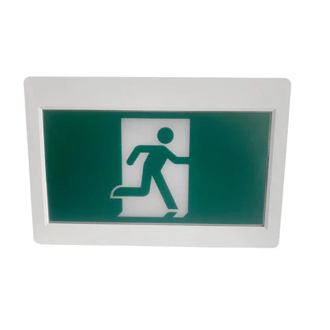 LED Running Man Safety Exit Sign – 3.5W – 6000-7000K – Green – 120-347V – 3.6V 2000mAh Ni-Cd Battery – Single & Double Face – UL Listed