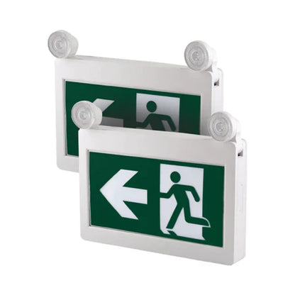 LED Running Man Combo Safety Exit Sign – 4W – 6000K/7000K – Green – 120-347V – 3.6V 1000mAh Ni-Cd Battery – Single & Double Face – UL Listed