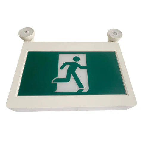 LED Running Man Combo Safety Exit Sign – 4W – 6000K/7000K – Green – 120-347V – 3.6V 1000mAh Ni-Cd Battery – Single & Double Face – UL Listed