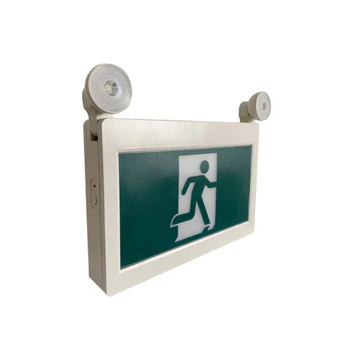LED Running Man Combo Safety Exit Sign – 4W – 6000K/7000K – Green – 120-347V – 3.6V 1000mAh Ni-Cd Battery – Single & Double Face – UL Listed