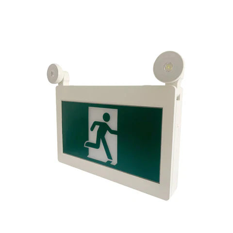 LED Running Man Combo Safety Exit Sign – 4W – 6000K/7000K – Green – 120-347V – 3.6V 1000mAh Ni-Cd Battery – Single & Double Face – UL Listed