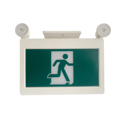 LED Running Man Combo Safety Exit Sign – 4W – 6000K/7000K – Green – 120-347V – 3.6V 1000mAh Ni-Cd Battery – Single & Double Face – UL Listed