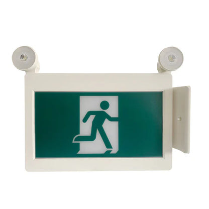 LED Running Man Combo Safety Exit Sign – 4W – 6000K/7000K – Green – 120-347V – 3.6V 1000mAh Ni-Cd Battery – Single & Double Face – UL Listed
