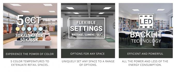 LED Ceiling Panel Light with Sensor Base, 1x4, 15W/20W/25W/30W/40W, 5000 Lumens, 120-277 VAC