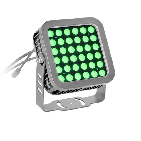 36W Green LED Flood Light - 8° Narrow Beam Angle - 100-277V - Grey Housing - ETL Listed