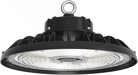 6FT Cord Dimmable Round LED High Bay Light - 240W/200W/150W - Energy-Efficient - High Lumen Output & Audio Jack Sensor Base