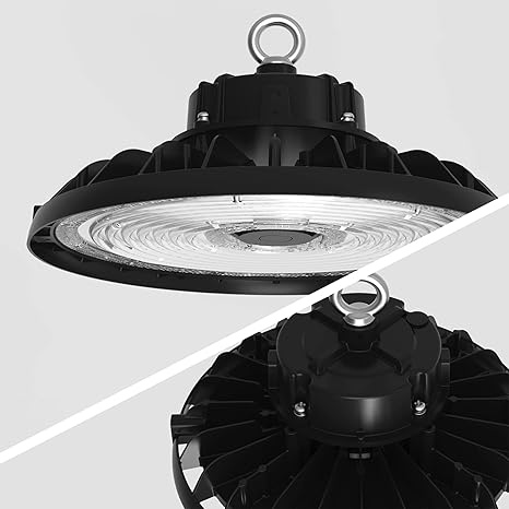 6FT Cord Dimmable Round LED High Bay Light – 240W/200W/150W - Energy-Efficient - High Lumen Output & Haisen 3-Pin Sensor Base
