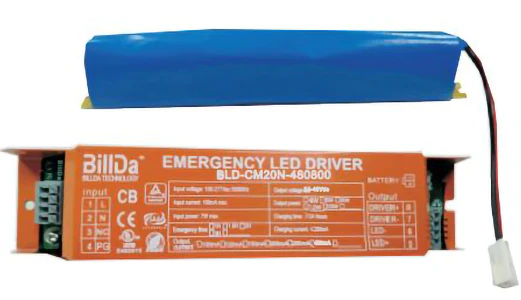 Emergency LED Driver – 20W, 90-Minute Backup - AC120-347V - DC Side Wiring