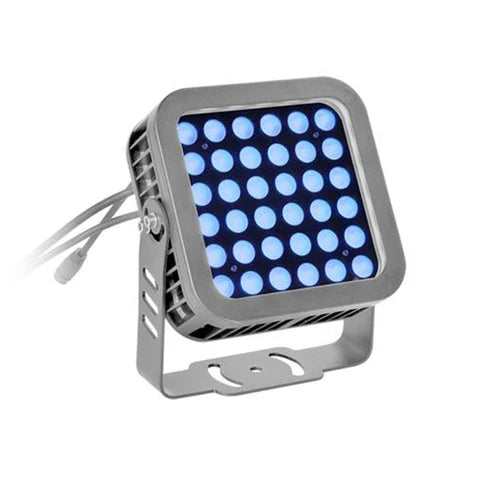 36W Blue LED Flood Light - 30° Beam Angle - 100-277V - Grey Housing