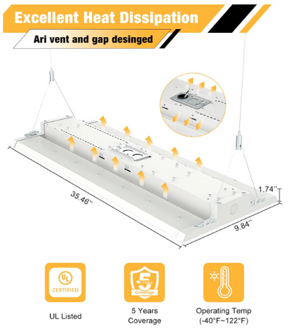 LED Linear High Bay Light, 3ft, 300W, CCT 5000K, 45,000 Lumens, 100-277V