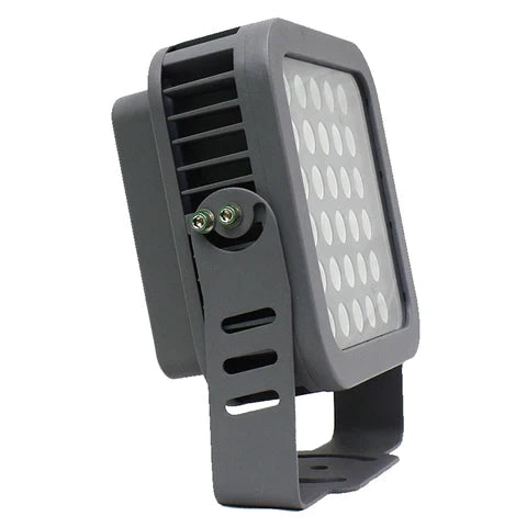 36W Blue LED Flood Light - 30° Beam Angle - 100-277V - Grey Housing