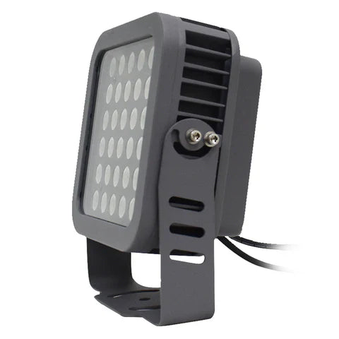 36W Blue LED Flood Light - 30° Beam Angle - 100-277V - Grey Housing