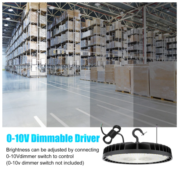 LED UFO High Bay Light, Selectable 150W/120W/90W and CCT, 21,000 Lumens, 100-277 VAC