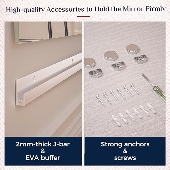 Gym Mirror - Set of 2 Pieces – Large Wall-Mounted Mirrors for Home Gym - Fitness Studio - and Commercial Use