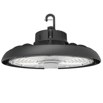 LED UFO High Bay Light, Selectable 240W/200W/150W and CCT, 36,000 Lumens, 120-277 VAC, Audio Jack Sensor Base