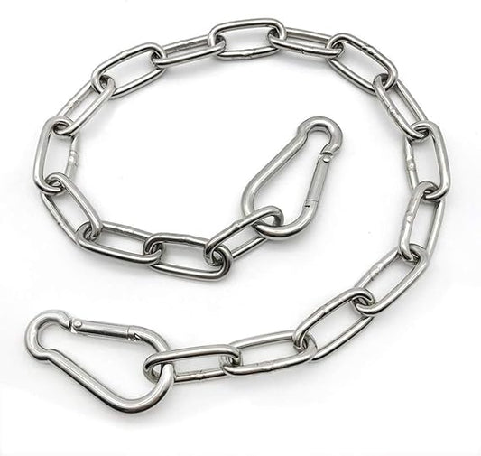 1.6ft Stainless Steel Hanging Chains with Carabiners – Secure Mounting Kit for UFO High Bay Lights