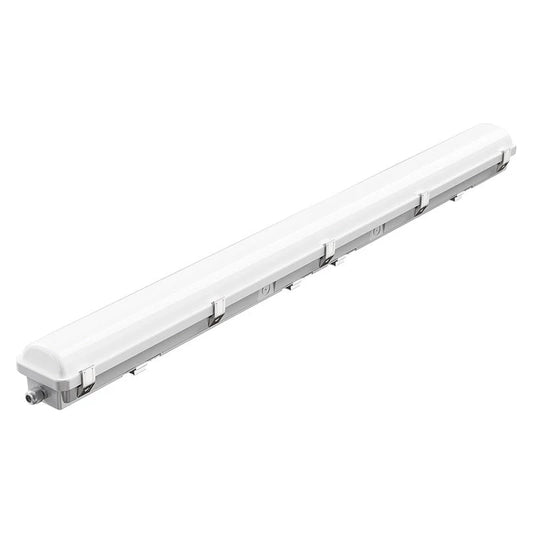 8FT LED Vapor Tight Fixture, Selectable 100W/80W/70W/60W/50W and CCT, 100-277 VAC, 12,500 Lumens
