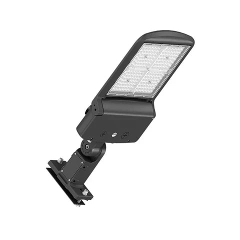 LED Parking Lot Light - Sensor Ready Base, Selectable 200W/240W/300W and CCT, 48000 Lumens, Black Housing, Universal Bracket