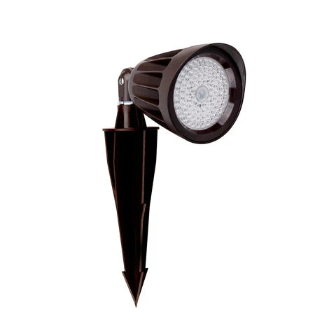 13W LED Landscape Light - 1820 Lumens - Adjustable CCT 3000K-5000K - 120-277V - Ground Stake Mount - Bronze Housing - IP65 - UL & DLC Listed