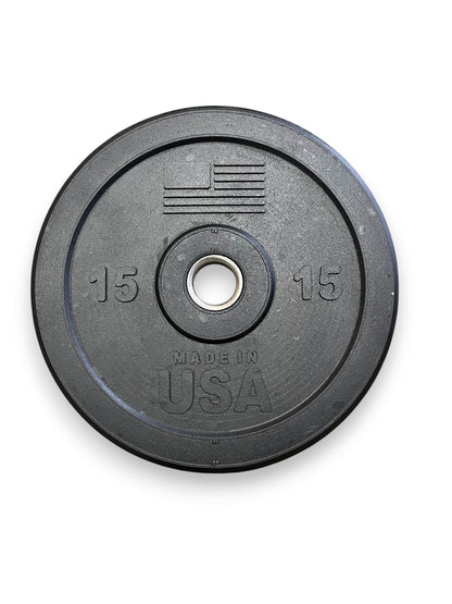 USA Bumper Plates - top view (15 lbs)