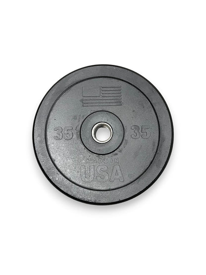 USA Bumper Plate Set - top view (35 lbs)