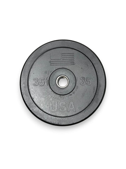 USA Bumper Plates - top view (35 lbs)