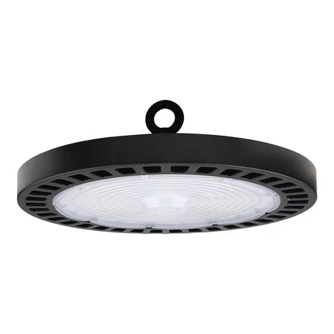 100W LED Round High Bay Light - 14500 Lumens - 5000K - 120-277V - Dimmable - IP65 Waterproof - UL & DLC Listed - Black Housing