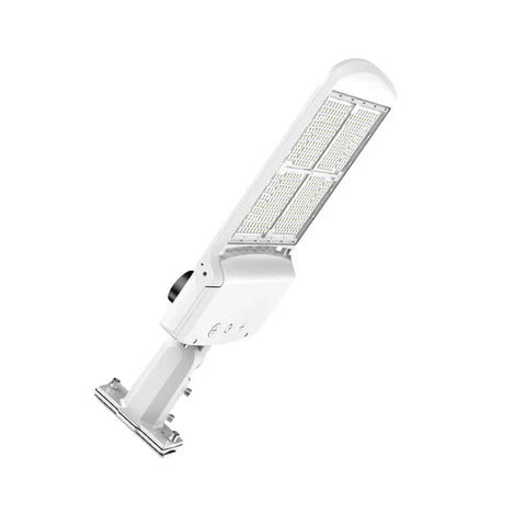 LED Parking Lot Light - Sensor Ready Base, Selectable 200W/240W/300W and CCT, 48000 Lumens, White Housing, Universal Bracket