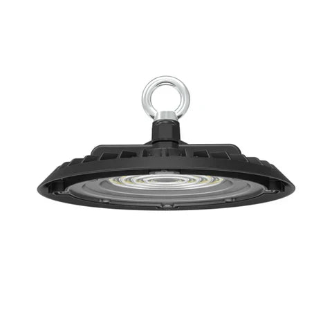 80W LED Round High Bay Light – 9200 Lumens - 5000K - 120V -  DOB - IP65 - UL Listed - Black Housing