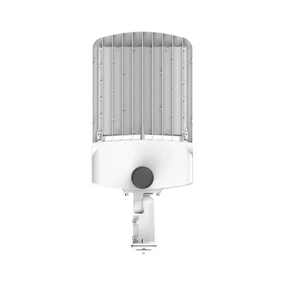 LED Parking Lot Light - Sensor Ready Base, Selectable 200W/240W/300W and CCT, 48000 Lumens, White Housing, Universal Bracket