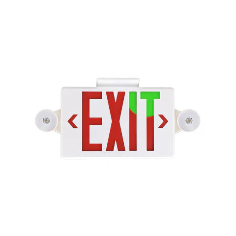 LED Exit Sign Light 2x1W Red Legend, 4000K, 120-277 VAC, 700mAh Battery