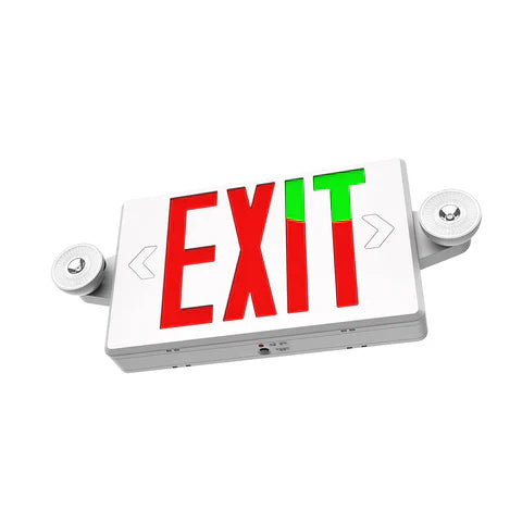 LED Exit Sign Light 2x1W Red Legend, 4000K, 120-277 VAC, 700mAh Battery