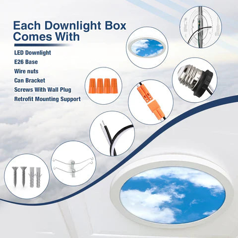 LED Recessed Downlight, 12 Inch, 24W, 5000K CCT, 1,200 Lumens, 120 VAC
