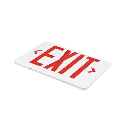 LED Dual Head Exit & Emergency Sign - 2x2W - Switchable Red & Green Lens - 5000K - 120-277V - 3.6V 1000mAh Battery - UL Listed