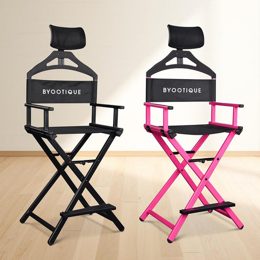 Byootique Makeup Directors Chair 28in.Tall Highback with Headrest Options