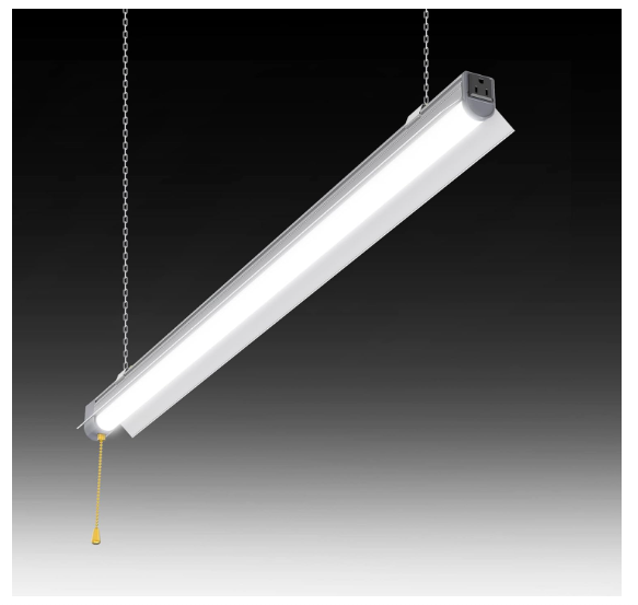 2-Pack 80W LED Shop Lights, 5000K Daylight, 10,400LM, Linkable Garage Ceiling Lights with Power Cord, T10 Linear Fixture for Workshop, Office, Basement, 120V Only