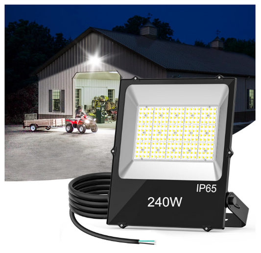 240W LED Flood Light, 33,600LM Super Bright Outdoor Security Light, 5000K Daylight, ETL Listed, Waterproof, 100-277V Commercial Area Lighting for Garage, Yard, Parking Lot